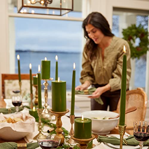 Thymes Frasier Fir Scented Candles for Home Decor - Green Pillar Candles for Women & Men - Place on Candle Holder - Luxury Home Fragrance Gifts - Small (3" x 3" Pillar) - size: 3 in x 3 in