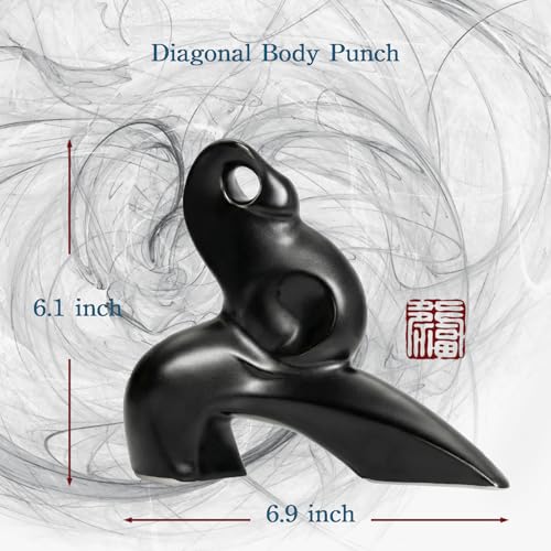 Tai Chi Motion Ceramic Sculpture - Handmade Jingdezhen Porcelain Statue, 7-Inch Abstract Yin Yang Zen Figurine for Home Office Desk Shelf Décor