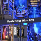 TOYQI Book Nook Kit, DIY Miniature Dollhouse Kit for Adults and Teens, Booknook Tiny House Kit Bookshelf Decoration 3D Wooden Puzzle Bookend - Sci-fi Fantasy Mysterious Box - style: Mysterious Blue Box