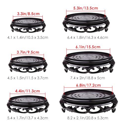 Hapivida Plant Stand, 6.8in Round Vase Base Plant Riser Flower Pot Display Stand Plant Rack Holder Planter Tray Furniture Indoor Outdoor for Desktop Counter Room