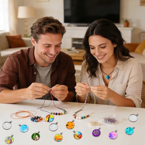 120Pcs Pendant Trays, Alloy Tray Charms Bulk, Round Pendant Blank, Bezel Trays for Homemade Necklaces, Jewelry Making, DIY Crafts, Resin Art and Paint Pour Skins - size: 120 PCS