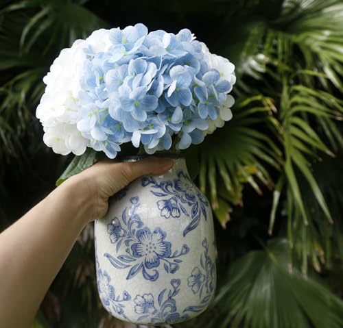 Vintage Blue and White Porcelain Flower Vase Home Decor
