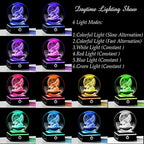Qianwei Wolf Gifts: 3D Crystal Ball - 3.14'' Laser Decor Glass Animals Figurines Statue & Night Light - style: Wolf Moon