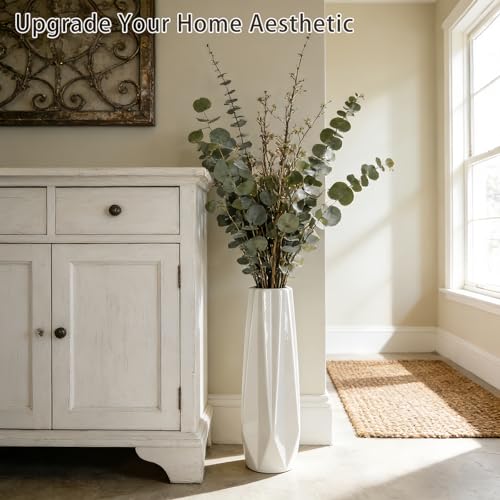 Ceramic Tall Floor Vase, White 17.7" Large Flower Vase Decorative Vases for Pampas Grass Living Room Modern Home Decor Office Bedroom Kitchen Wedding House Décor, Gift for Wedding Housewarming - color: 5-stripes, size: Height-17.7 Inch