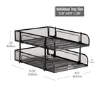 Mind Reader Stackable Paper Tray, Desktop Organizer, File Storage, Office, Metal Mesh, 2 Pcs, Black - color: Black