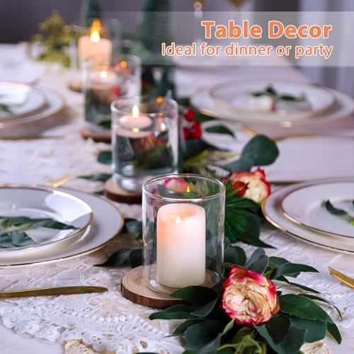 UPBUD 4 Inch Small Glass Cylinder Vases for Centerpieces | 12pcs Clear Flower Vase for Wedding Decorations, Floating Candle Vases in Bulk, Hurricane Candle Holders for Table, Home Décor - color: 4 Inch