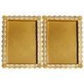 2Pcs Rectangle Iron Cupcake Serving Tray Fruit Dessert Plates for Party Anniversary Wedding Christmas Baby Shower (Gold) - color: Gold