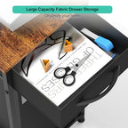 Computer Tower Stand PC Tower Stand with Storage Drawer 2 Tier Wood Rolling CPU Holder Stand Mobile Printer Cart on Wheels for Home Office, Industiral Brown and Black - color: Brown