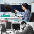 WALI Triple Monitor Mount for 13-32 inch Screens, Adjustable 3 Monitors Desk Mount with Swivel, Tilt, Clamp & Grommet Kit, Triple Monitor Stand for Desk, VESA 75x75/100x100mm (GSDM003), Black - size: 13"-32", style: Triple Arms