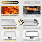 Baking Sheet Pan Set of 3, Commercial Quality Aluminum Cookie Sheets for Oven, Umite Chef Warp Resistant Baker's Half/Quarter/Jelly Roll Pans, Thick Cookie Tray Pans for Baking, Roasting - size: 13x9in 15x10in 18x13in