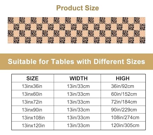 Animal Pattern Splicing Table Runner Natural Wild Artistic Sense Tablerunner for Kitchen Cafe Dining End Table Sofa Holiday Wedding Home Decor 13x36in - color: Fur-1, size: 13x36in