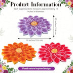 Cinnvoice 3 Pack Garden Stepping Stone Outdoor, Decorative Dimensional Resin Stepping Stones for Patio Pathway Landscaping Walkway Sculpture Yard Backyard Lawn(Dahlia,10 Inches) - size: 10 Inches, style: Dahlia
