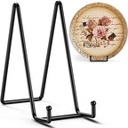 TR-LIFE 10 Inch Large Plate Stands for Display - Metal Plate Holder Display Stand + Picture Frame Holder Stand + Small Easels for Decorative Platter, Book, Plaques, Photo, Tabletop Art (2 Pack) - size: 10 Inch