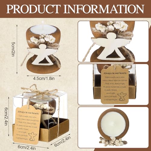 Nuanchu 24 Set Funeral Memorial Candles Holders Funeral Keepsakes Favors Memorial Candle Holders 2.4 x 2.4 Inches Celebration of Life Supplies Sympathy Gifts Service Grief Share Gifts (Classic Style)