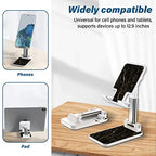 Foldable Phone Stand for Desk, Adjustable Angle of View, Suitable for iPhone, Samsung and Other Smart Phones, Black Marble - color: Black Marble