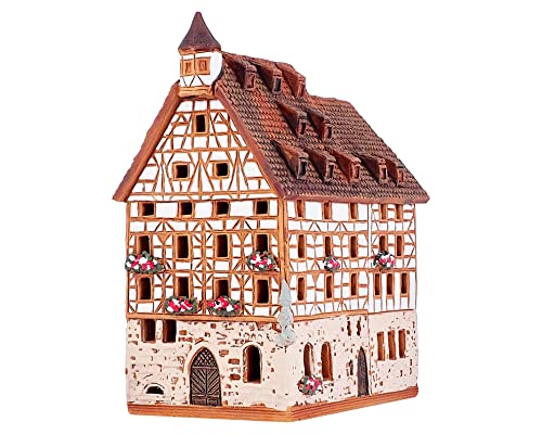 Ceramic Art Handmade Tealight Candle Holder Room Decoration Handcrafted Collectible Miniature Aroma Light House Pilatus Hause in Nurnberg, Germany B338AR