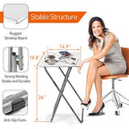 Garden 4 you Portable Folding TV Tray Table TV Dinner Tray with Sturdy MDF,No Assembly Required, 25In(White,1PC) - color: White, size: 1pc