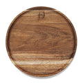 YANGQIHOME 11.8 inches Round Wood Tray, Wooden Serving Tray, Acacia Plates, Appetizer Charcuterie Board, Tray Organizer for Kitchen/Countertop, 11.8 x 11.8 x 0.8 inch - size: 11.8"
