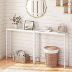 HOOBRO Narrow Console Table, 29.5" Small Entryway Table, Thin Sofa Table, Side Table, Display Table, for Hallway, Bedroom, Living Room, Foyer, White WW75XG01 - color: White