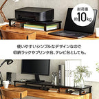 Iris Ohyama MNS-590 Monitor Stand, Display Stand, Monitor Stand, Desk Stand, Computer Stand, PC, Keyboard Storage, Printer Stand, White/Black, Width 23.2 x Depth 9.8 x Height 3.4 inches (59 x 25 x 8.6 cm)