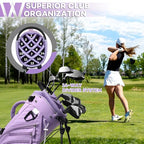 Luxury Womens Golf Bag, PU Leather Golf Stand Bag for Women/Ladies, 14-Way Full-Length Top Dividers, Ultra Lightweight, Large Pockets for Accessories - color: Lavender