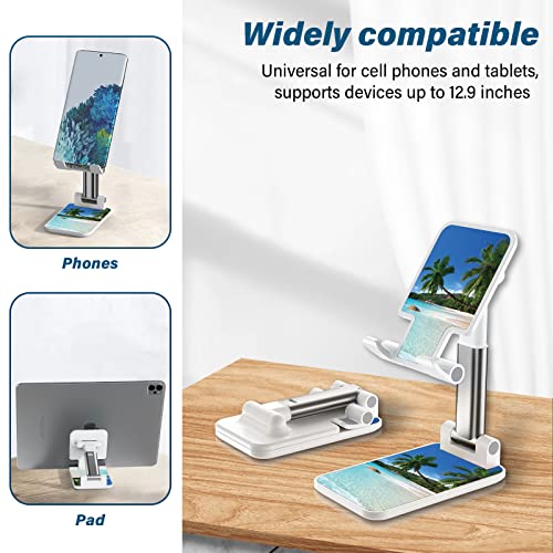 Foldable Phone Stand for Desk, Adjustable Angle of View, Suitable for iPhone, Samsung and Other Smart Phones, Colorful Pattern, Portable Electronic Device Stand - color: Coconut Tree