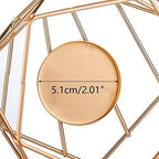 Hewory Geometric Tealight Candle Holders Gold, Modern Metal Geo Wedding Centerpieces for Table, Votive Candle Stand Accent for Tea Light for Home Shelf Mantel Christmas Birthday Party Decor, 12pcs