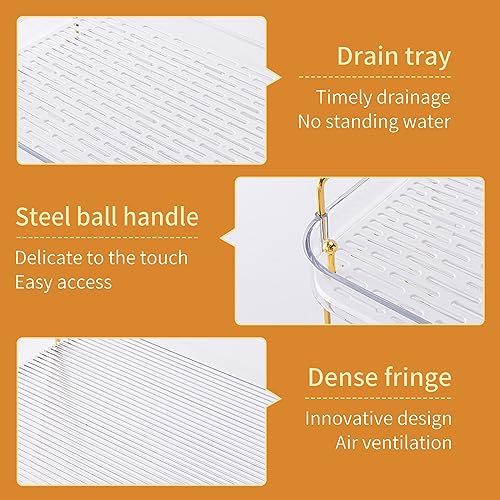 Seoneiro Whiskey Tray, Glass Cup Rack, Mug Holder, Coffee Cup Organizer, Bathroom Countertop Organizer with Drain Board Wine Glass Decorative, Food Tray, Kitchen Spice Rack - color: Transparent Color-2