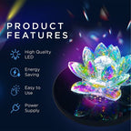 19 LED Color Changing Stand, Circular Illuminated Display Pedestal for 3D Crystal Glass Art, Light Base With AC/USB Plug, Lighted Acrylic Crystal Display Stand, Black - style: Color Changing Lights
