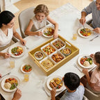 20 * 14 inches Leather Rectangle Serving Tray with Hole Handles,High-End Light Large Service Tray for Ottoman Tray, Tea, Food, Butler - Countertop, Kitchen,Family Dinner, Picnic (Brown) - color: Brown, size: 20" x 14" x 2"