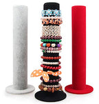 ChezMax Necklace Jewelry Display Jewelry Stand Hovering T-Bar Bracelet Holder for Home Organization - color: J-Black Velvet