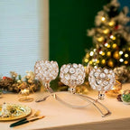 4Set Gold Crystal Candle Holders Decorative Candelabra for Wedding Centerpiece,Metal 3 Arms Candlesticks Holder Stand for Dining Table Living Room Home Decor, Party, Anniversary,Halloween,Christmas - size: 4 Pieces 5.5" tall