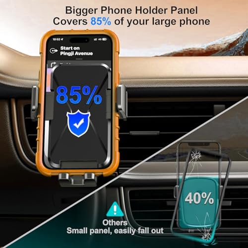 Qifutan Cell Phone Holder [Never Fall Upgrade Clip] Phone Holder Car Automobile Air Vent Hands Free for Car Fit Car Phone Holder Mount for All for iPhone Android Smartphone - style: Vent-A