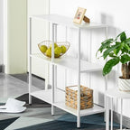 HDANI 31.5 Inch Metal Console Table with 3 Tier Strage Shelves,Narrow Entryway Table,Modern Sofa Tables for Entryway, Living Room,Bedroom,White - color: White, size: 31.5×9.84×29.53in