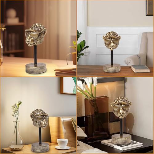 Handcrafted Resin Sculpture (Leopard)- Statue Decoration Modern Home Decor Accent, Trending Living Room & Office Decor, Elegant Tabletop & Shelf Decor for Desk, Bookshelf, Nightstand - style: Leopard
