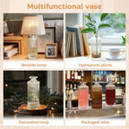 ComSaf Small Vases for Flowers Mini Clear Glass Bud Vases in Bulk, 5.2 inch Tall Mini Flower Vase, Vases for Centerpiece, Ribbed Vase, Wedding Table Ceterpiece, Home Decor, Housewarming Gift (Clear) - size: 6 Pcs