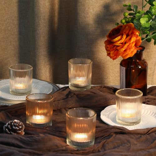 48pcs Votive Candle Holders, Clear Glass Tea Lights Candle Holder in Bulk for Table Centerpiece, Tealight Candle Holder for Weddings, Home Decor, Baby Shower, Special Occasions（Clear） - color: Clear