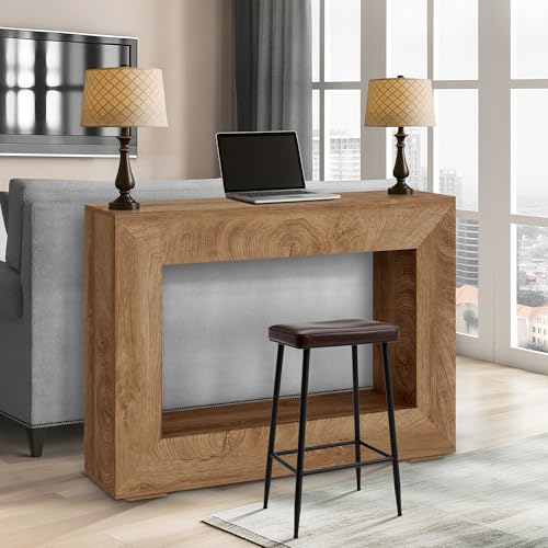GarveeTech 47" Console Table for Entryway, Narrow Sofa Table Behind Couch, Wood Hallway Entry Table with Storage Shelf, Vintage Accent Table for Living Room, Foyer - color: Natural-47 Inches