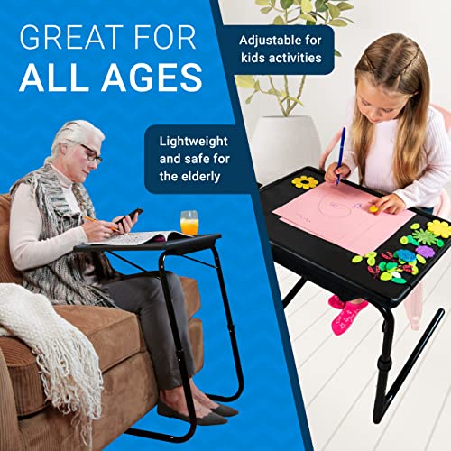 Table-Mate TV Tray Table | Portable Desk Folding Dinner Tray, Couch Table Trays for Eating Snack Food, Portable Laptop Desk, Bed Trays for Eating | Adjustable TV Trays with 3 Angles and Cup Holder - color: Mocha, size: 15"D x 21"W x 29"H