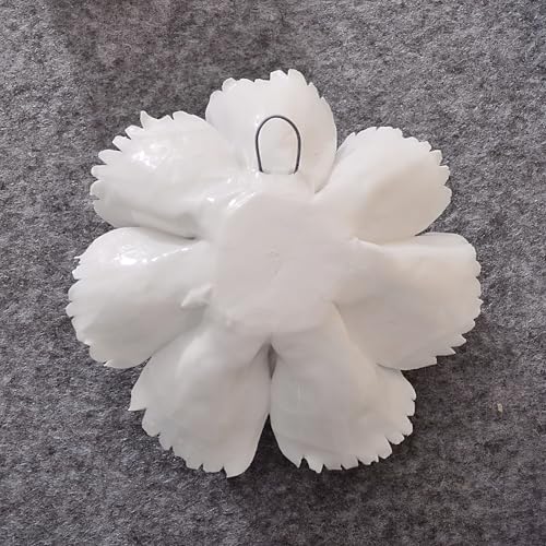 CEUYGT Ceramic Flowers For Walls 3D Wall Hanging Decor White Peony 2.8" - color: White, size: 2.8 inches
