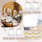 Cunno 36 Set 3.5 x 3.5 x 4.3 in Candle Gift Package Valentine's Transparent Box 4-18 oz Handmade Tealight Candle Holder Paper Bottom Ribbon for Wedding Baby Shower Party Mug(White) - color: White