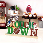 COCHIE Metal Football Touchdown Sign, Green Super Football Bowl Game Tailgate Party Decorations for Home, Office, Shelf, Mantel, Indoor, Touch Down Table Toppers Decor (Superbowl) - style: Superbowl