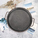 Hipiwe Industrial Style Metal Iron Tray Galvanized Serving Tray for Coffee Table, Home Decorative Centerpiece Tray Rustic Breakfast Serving Tray with Handles (Round) - style: Round