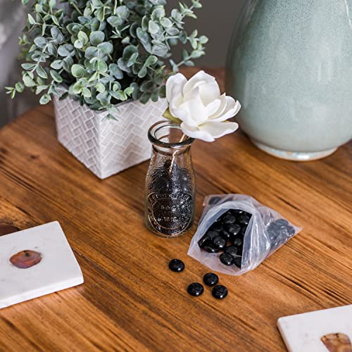 Galashield Flat Glass Marbles for Vases Black Stone Glass Gems Beads Pebbles Vase Filler (1 LB, Approx. 105 PCS) - color: Black, size: 1 LB