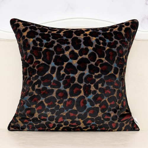 Alerfa Black Floral Throw Pillow Cover 18 x 18 Inch Cut Velvet Sqaure Luxury Decorative Pillow Cover for Couch Living Room Bedroom - color: Black, size: 18" x 18" (Pack of 1)