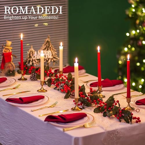 Romadedi Gold Candlestick Candle Holders for Taper, 2 PCS Gold Brass Color Candle Stick Candle Holder for Table Centerpiece, Wedding Reception, Festive Christmas Mantel Decoration or Home Decor - color: Brass-1, size: 2 pcs
