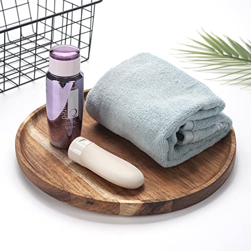 YANGQIHOME Round Wood Tray, Acacia Wooden Serving Tray, Serving Platter, Appetizer Charcuterie Board, Tray Organizer for Kitchen/Countertop, 13.8 x 13.8 x 0.8 inch - size: 13.8"
