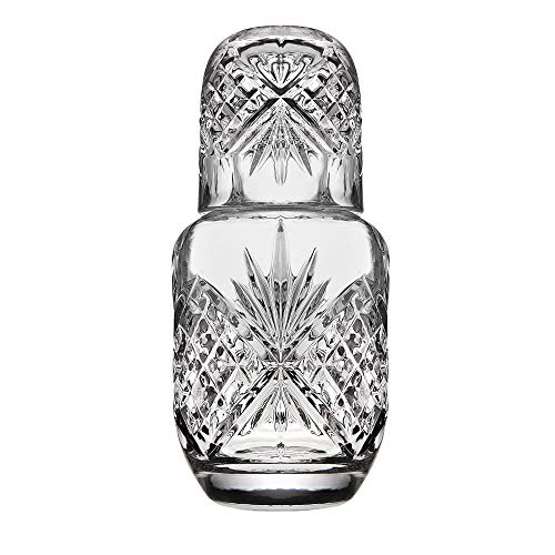 Godinger Bedside Night Carafe - Cup and Bottle to Keep Next To Your Bed for a Handy Midnight Drink, 16oz - color: Clear