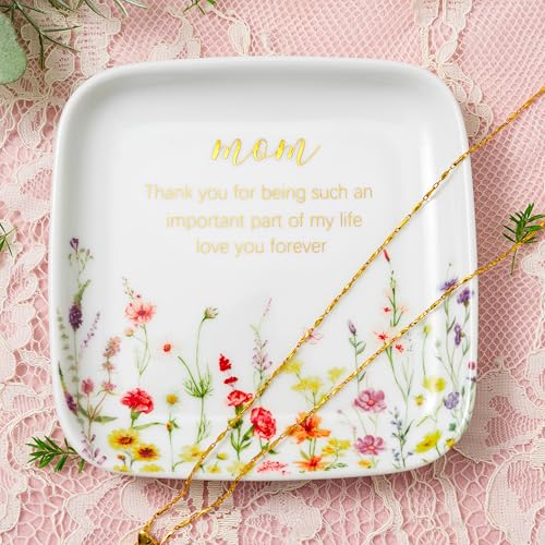Crisky Jewelry Ring Dish for Mom Birthday Gifts Thinking of You Gift for Mom Mother's Day Gift from Daughter Son for Thanksgiving Christmas Valentine Gift Ideas (Love You Forever) Thrinket Tray - style: Mom Thank You for Being Such an Important Part of My