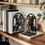 Peacoblue Metal Bookends for Shelves, Modern Decorative Heavy Duty Study Book Ends Stoppers for Office, Desk, Shelf, Room 5.3"x4.3"x7.9" Cast Iron Simple Tall Bookends 1 Pair (Cowboy Horse Riding) - style: Cowboy Horse Riding